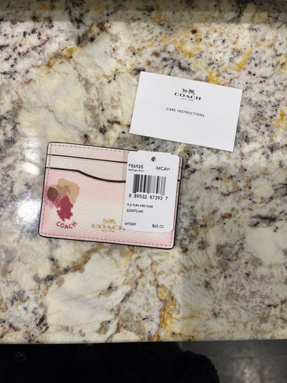Coach Floral Leather Card Case - Picture 6 of 7